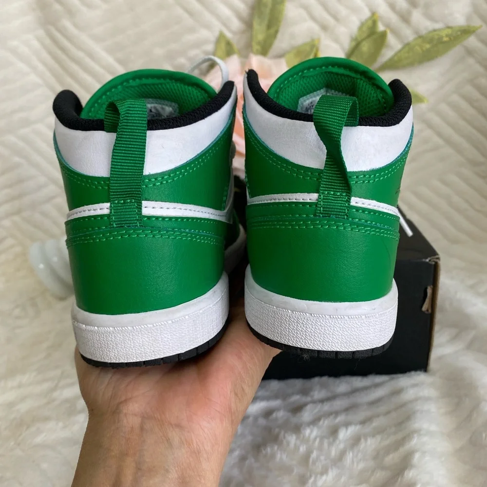 Nike Green and White High-Top Sneakers SIZE 1.5Y - Picture 7 of 9